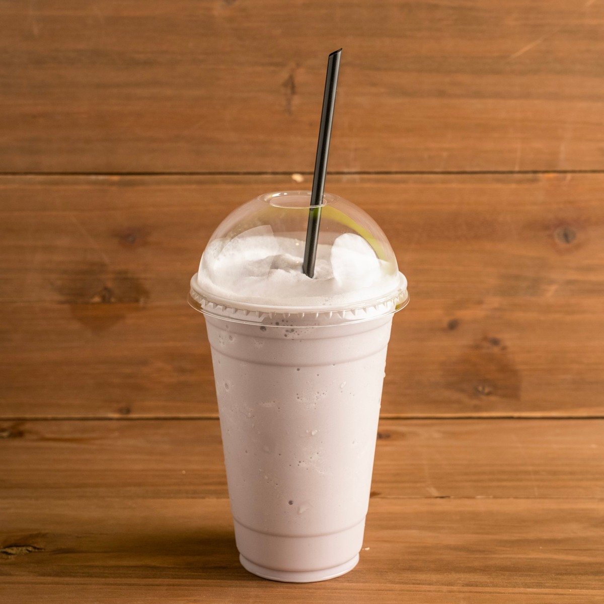 Blended taro smoothie with boba